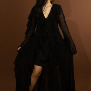 Vestido Longo Western - Preto