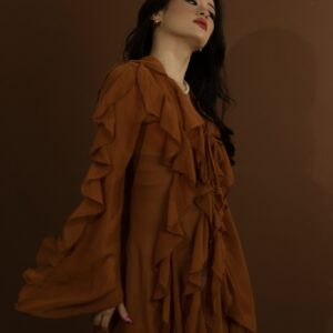 Vestido Longo Western - Laranja